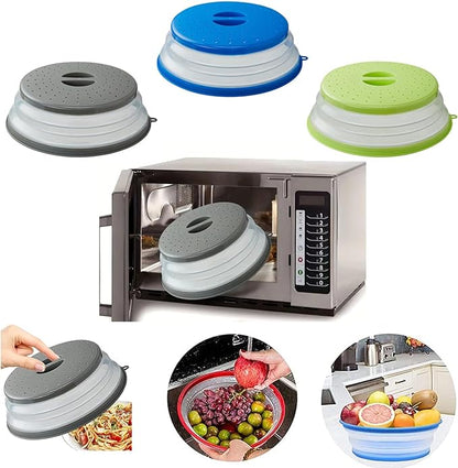 Microwave Splatter Cover Vented for Food, Splatter Guard & Colander Kitchen Gadget for Fruit Vegetables Microwave Plate Cover with Hook Hole,Dishwasher-Safe,BPA-Free Silicone & Plastic (2 Pack) - Image 5