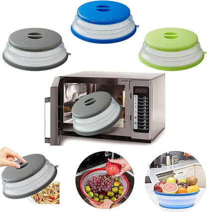 Microwave Splatter Cover Vented for Food, Splatter Guard & Colander Kitchen Gadget for Fruit Vegetables Microwave Plate Cover with Hook Hole,Dishwasher-Safe,BPA-Free Silicone & Plastic (1 Pack) - Image 5