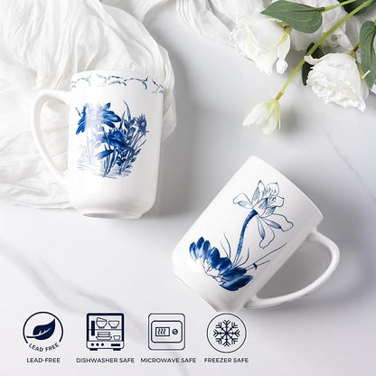 AmorArc Porcelain Tea Mug with Infuser and Lids, 18 Oz Large Cup Strainer with Bag Holder for Loose Leaf Tea, Steeping Coffee Mug for House-warming Wedding Birthday Gift
