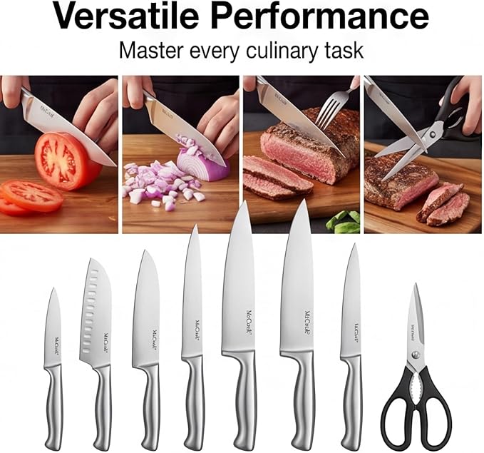 McCook® Knife Sets,German Stainless Steel Knife Block Sets with Built-in Sharpener - Image 7