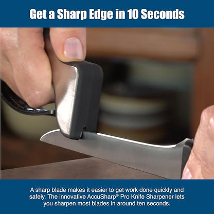 AccuSharp Knife Sharpener, Ergonomic Comfortable Handle, Compact & Easy to Use, Restore and Hone Straight & Serrated Knives, White & Black - Image 3