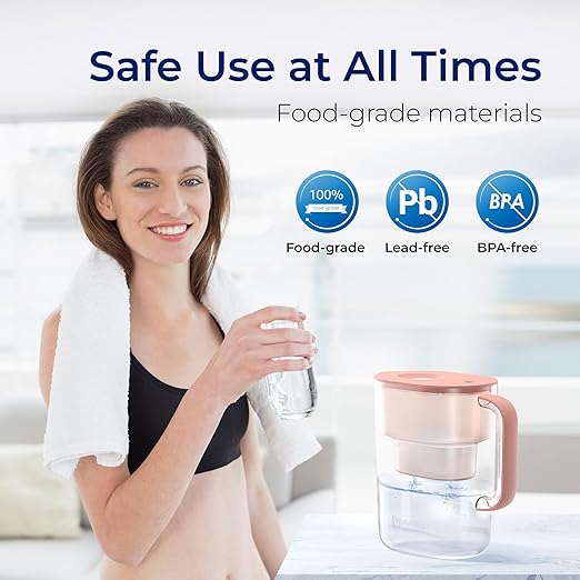 Waterdrop PT-07R Water Filter Pitcher, 10-Cup, NSF Certified, 200-Gallon Long-Life Filter, Improves Coffee & Tea Taste, Reduces PFOA/PFOS and Chlorine, 5X Longer Filter Life, Pink - Image 8