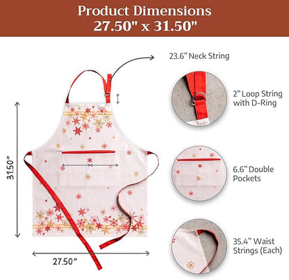 Maison d' Hermine 100% Cotton Apron for women with Pocket Kitchen Chef Apron for Men Cooking Mothers Day Gifts