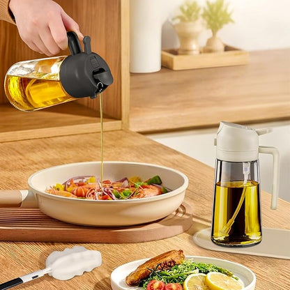 YARRAMATE 4Pcs 16oz/470ml Glass Olive Oil Sprayer Set with Stickers, Kitchen Gadgets, Including 2Pcs Non-Slip Bottle Mat, Cleaning Brush-Aesthetic Ideal Kitchen Gift - Image 9