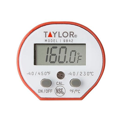 Taylor Waterproof Digital Instant Read Thermometer For Cooking, BBQ, Grilling, Baking, And Meat, Comes With Pocket Sleeve Clip, Red - Image 6