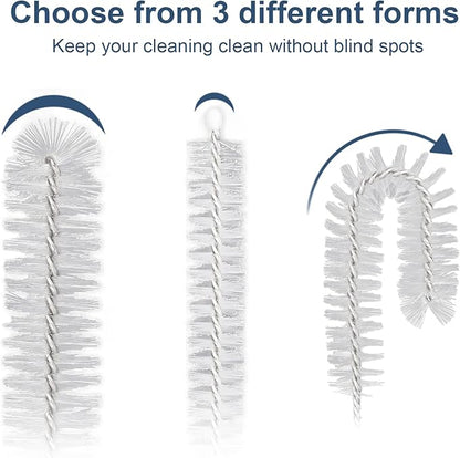 Straw Cleaner Brushes Sets, 12 Pieces 8.2 Inch Botthle Cleaning Brush and Nylon Tube Brush Brush Kit for Sippy Cup, Tumbler, Water Bottle, Drinking Straw (White)
