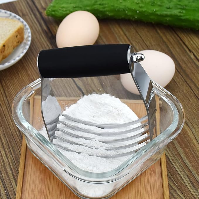 Dough Blender Heavy Duty Pastry Cutter Stainless Steel Butter Cutter Professional Baking Tool For Mixing Flour Butter (2 Pcs Black) - Image 5