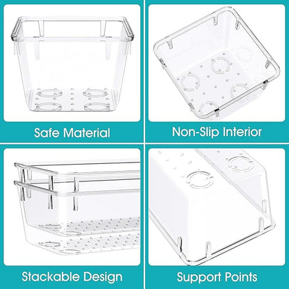StorMiracle 28 PCS Clear Plastic Drawer Organizers Set, 4 Size Desk Drawer Organizer Trays for Makeup, Jewelry, Kitchen Utensils, Gadgets and Office Accessories - Image 3
