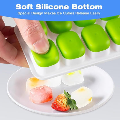 RAIN SPIRIT Ice Cube Trays,2 Pack Durable Stackable Ice Trays for Freezer with Spill-Resistant with Removable Lid, Easy-Release 28 pcs Silicone Ice Maker for Cocktail, juice, Beer,BPA-Free - Image 5