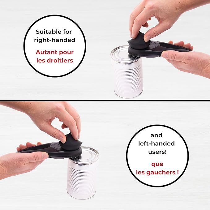 Starfrit MightiCan Can Opener - Safe - Holds Lid and Leaves No Sharp Edges on Lid - 3 Year Warranty - Comfort Grip - Heavy Duty Non-Slip Knob - Blue - Image 6