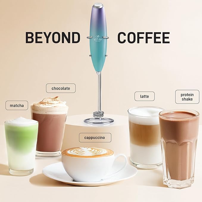 Zulay Kitchen Whisk Milk Frother with 4 Duracell Batteries - Powerful Handheld Foam Maker for Coffee, Lattes, Matcha, Hot Chocolate & Cappuccinos - Whip Creamy Froth in Seconds - Image 3