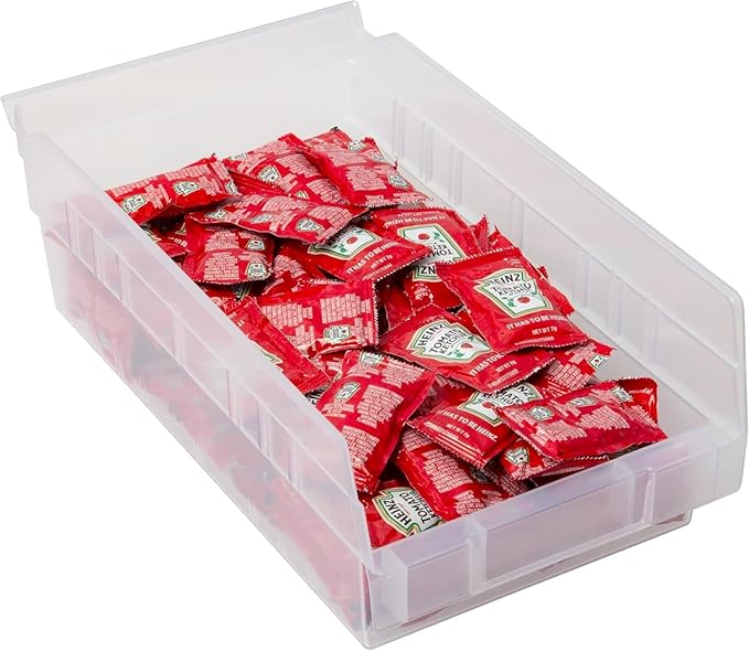 Akro-Mils 30130 Plastic Shelf Bins, Heavy Duty Storage Bins for Garage, Closet, and Drawer Organization, 12" x 6-1/2" x 4", Clear, 12-Pack - Image 8