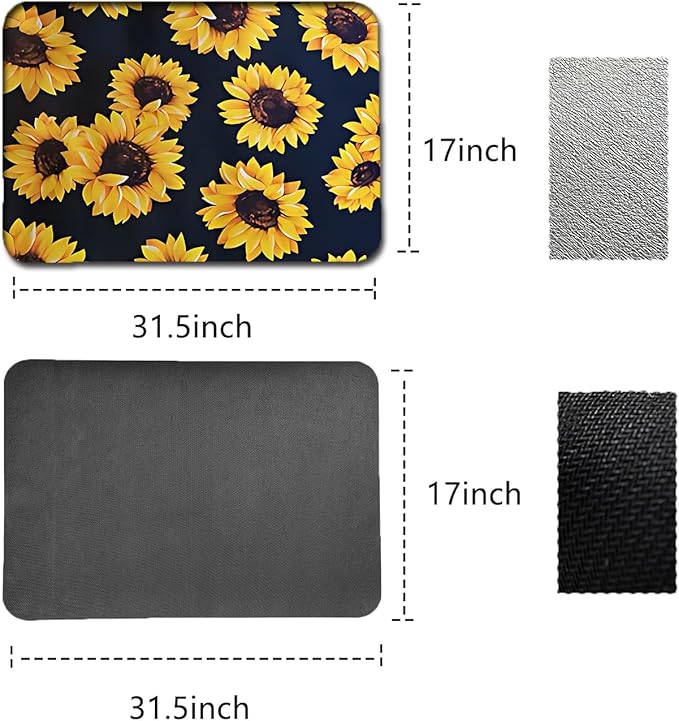 Dish Drying Mat Foldable Fall Kitchen Drying Mat Absorbent Sink Mat Multi-Purpose Coffee Pad Easy To Clean,Kitchen Gadgets,sunflower decor(sunflower) (17inches*30inches)
