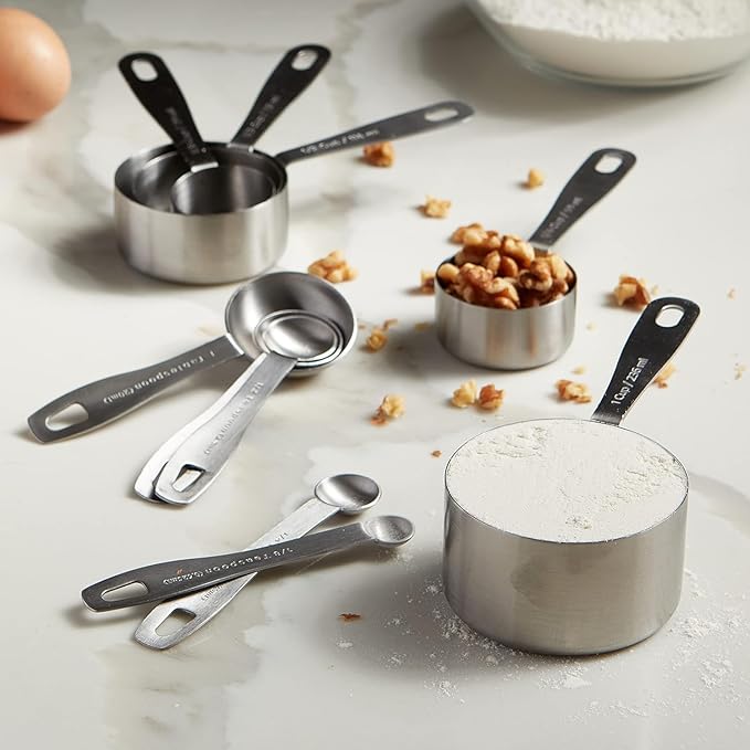 husMait Stainless Steel Measuring Cups & Spoons - 10 Piece Heavy Duty Measuring Cups & Spoons Set for Dry Foods, Spices or Liquids - Image 9