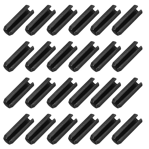MECCANIXITY 25Pcs Slotted Split Roll Pins 3/10 Inch(8mm) Dia. 1 Inch(25mm) Length 65Mn Steel Spring Tension Expansion Dowels for Secure Fastening, Black