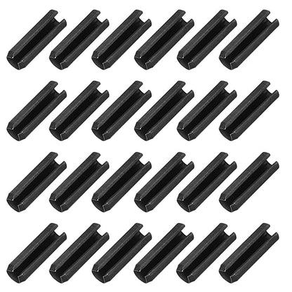 MECCANIXITY 25Pcs Slotted Split Roll Pins 3/10 Inch(8mm) Dia. 1 Inch(25mm) Length 65Mn Steel Spring Tension Expansion Dowels for Secure Fastening, Black