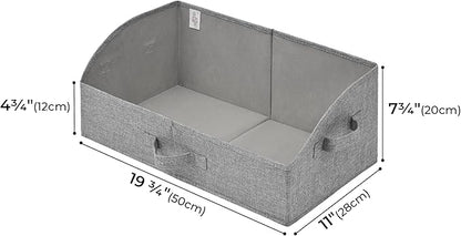 GRANNY SAYS Storage Bins for Closet, Trapezoid Storage Bins with Handles, Closet Storage Bins, Decorative Storage Boxes for Organizing Sheets Blankets Hats, Dark Gray, Jumbo, 3-Pack
