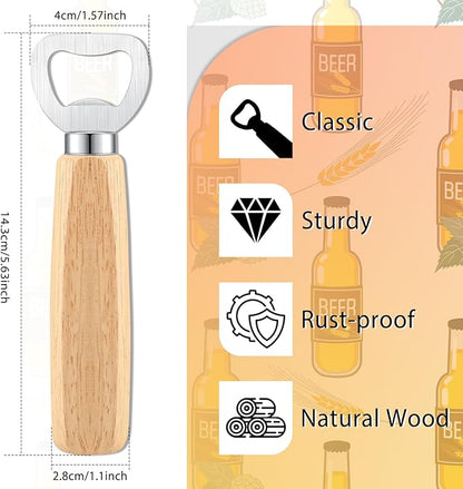 96 Pack Bottle openers Beer Opener with Wooden Handle for engraving Cider Wine Bottle Opener Party Wedding Gifts