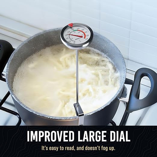 CRAFT911 Candy Thermometer with Pot Clip - Deep Fry Oil Thermometer for Frying and Candle Making (White) - Image 6