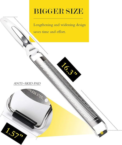 Ourokhome Kitchen Lemon Zester, Stainless Steel Hand Held Parmesan Cheese Grater for Ginger, Chocolate, Coconut, Lime, Nutmeg, Citrus, Fruit, Vegetable with Cleaning Brush, Dishwasher safe, White - Image 5