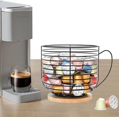 Large Capacity Coffee Pod K Cup Holders - Storage Organizer - Black Wire Rack - Coffee Bar Accessories - Image 4
