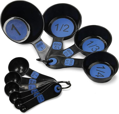 Chef Craft Easy to Read Plastic, Measuring Cup Set, 10 piece set, Blue by ChefCraft