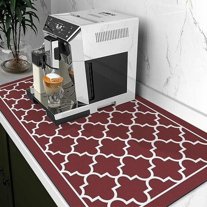 WISELIFE Dish Drying Mat Super Absorbent Drying Mat Large Dish Drying Mats for Kitchen Counter Easy Clean Dish Mat Kitchen Drying Mat18"x 28" Stylish Red - Image 2