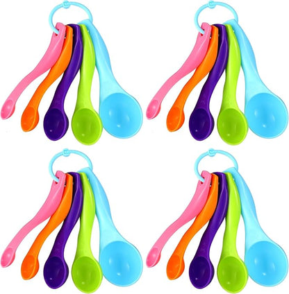 Frienda 20 Pieces Colorful Plastic Measuring Cup Spoons for Kitchen Cooking Baking Dry and Liquid Ingredients by Frienda