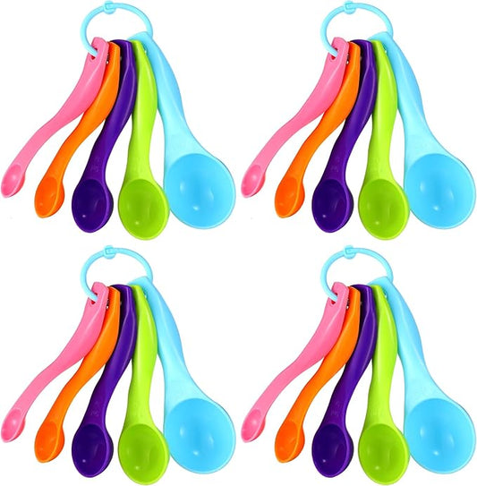 Frienda 20 Pieces Colorful Plastic Measuring Cup Spoons for Kitchen Cooking Baking Dry and Liquid Ingredients by Frienda