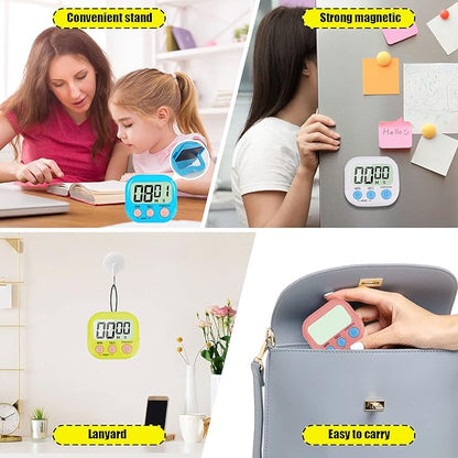 4-Piece Multi-Function Electronic Timer, Learning Management, Suitable for Kitchen, Study, Work, Exercise Training, Outdoor Activities(not Including Battery). - Image 6