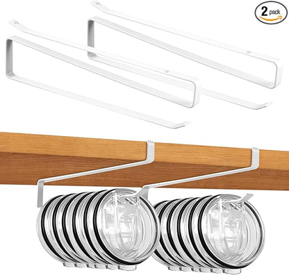 LveSunny Tumbler Lid Organizer,2 Pack Cup Lid Organizer for Yeti Tumbler Lids,Single Water Bottle Lids Organizer Holds Up to 12 Lids, Space Saving Under Cabinet Lid Holder Rack by LveSunny