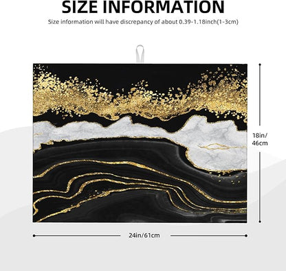 Marble Pattern Dish Drying Mat for Kitchen Counter, Microfiber Dish Mats for Drying Dishes, Absorbent Large Dish Drying Pad Mat 18 x 24 Inch - Image 2