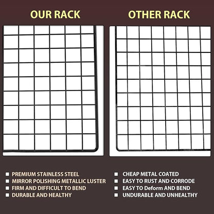 Briout Cooling Rack for Baking, 2-Pack 16x10 Inches Baking Rack, Thick Wire Cookie Rack for Cooking, Roasting, Grilling, Drying, Oven Safe, Fits Half Sheet Pan, Black - Image 4