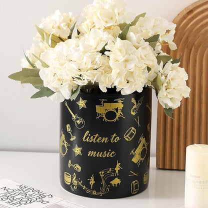 7" Music Utensil Holder, Large Kitchen Utensil Holder Organizer , Black Stable Utensil Crock Spatula Holder for Kitchen Counter Countertop Farmhouse Cooking Tools Holder（Black - Image 6