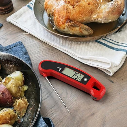 Lavatools Javelin® PRO Classic Ultra-Fast 2-Second Professional Digital Instant Read Meat Thermometer for Grill and Cooking, Auto-Rotating Backlit Display, IP65 Water Resistant, NSF Certified-Crimson - Image 5