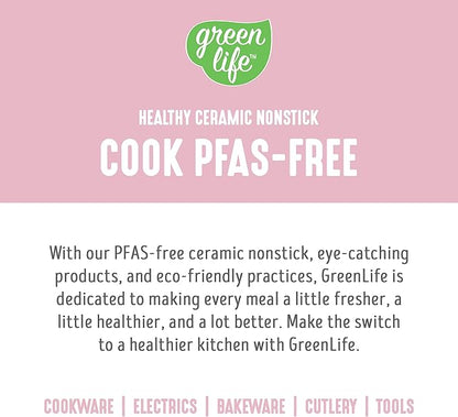 GreenLife 2.5QT Nonstick Saucepan with Glass Lid, Soft Grip, PFAS-Free Ceramic, Multipurpose Chef Pan, Milk & Sauce Cooking Pot, Dishwasher & Oven Safe to 350˚F, Stay-Cool Handle, Pink - Image 8