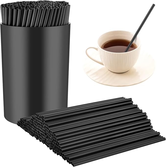 200 Pcs Black Coffee Stirrer and Holder Set Coffee Stir Sticks Coffee Stirrers Plastic Coffee Stir Stick Holder Black for Mixing Coffee Milk Cocktail Drinks Coffee Home Kitchen Party Supplies by SMAODSGN