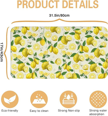 Kitchen Countertop Dish Drying Mat,Super Absorbent Coffee Bar Mat for Maker Espresso Machine, Anti-Slip Accessories for Kitchen Countertops 17x31 Inch