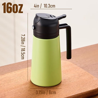 PARACITY 2 in 1 Oil Dipenser Bottle, Stainless Steel (Green-Black) - Image 7