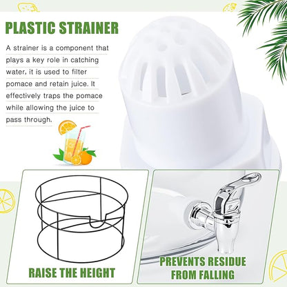 Honeydak 1 Pack 4 Gallon Glass Beverage Dispenser with Stand and Spigot Leakproof Glass Drink Beverage Storage for Valentine's Parties Mason Jar Dispenser with Lids