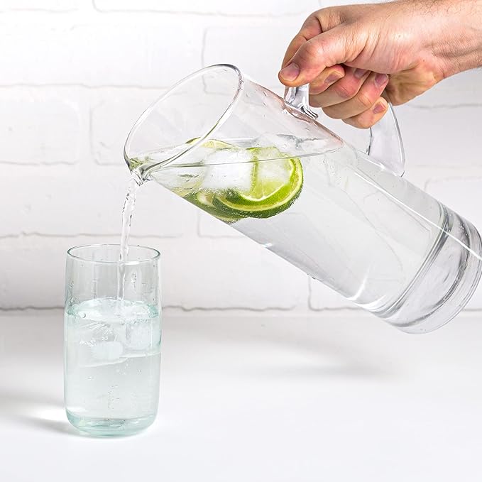 Glass Water Pitcher with Spout – Elegant Serving Carafe for Water, Juice, Sangria, Lemonade, and Cocktails – Crystal-Clear Glass Beverage Pitcher. - Image 2