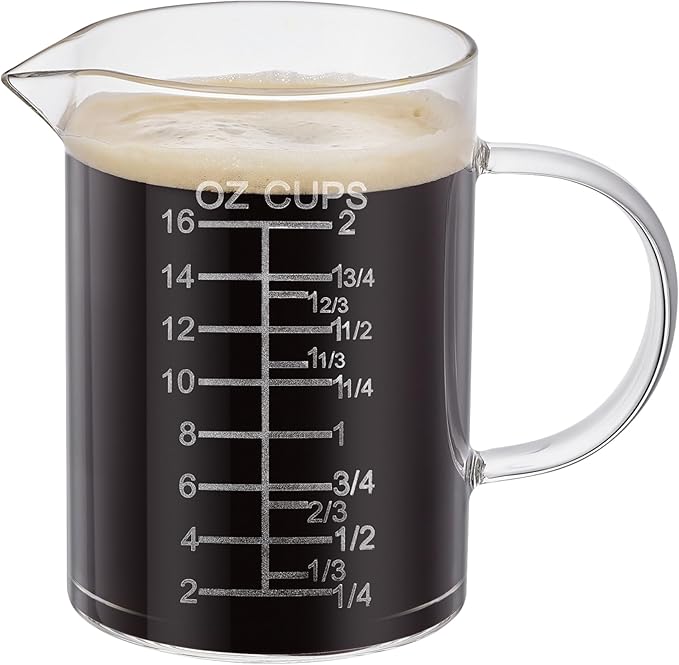 Ackers Etched Graduated Glass Measuring Cup - [Insulated Handle | V-Shaped Spout] - High Borosilicate Glass Measuring Cup for Kitchen or Dining, Easy to Read, 500 ML (16 Oz, 2 Cup) - Image 7