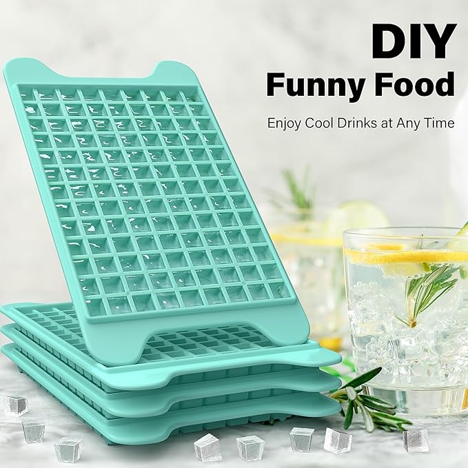 Mini Ice Cube Tray for Freezer: FDDBI Small Ice Trays for Freezer with Bin - 117×4PCS Easy Release Nugget Ice Tray - Crushed Ice Tray with Container - Image 5