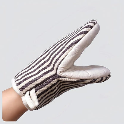 1 Pair Mini Oven Mitts,High Heat Resistant Oven Gloves,Kitchen Short Oven Mit with Hanging Loop for BBQ, Baking, Cooking and Grilling, (Khaki) - Image 6