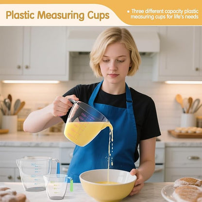 Magnetic Measuring Cups and Spoons Set, 5 Stainless Steel Measuring Cups, 7 Magnetic Measuring Spoons & 1 Leveler, 3 Plastic Measuring Cup with 1 Measuring Conversion Chart - Image 3