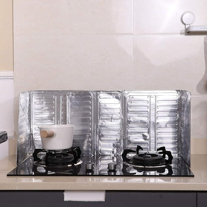 2 Pieces Splatter Guards for Frying Stove Splatter Guard Anti Oil Barrier Nonstick Aluminum Oil Shield Guard for Kitchen Cooking Guard