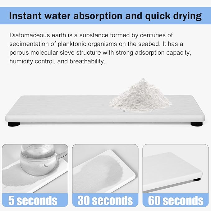 3PCS Stone Drying Tray, Water Absorbing Stone Tray for Sink, Stones Soap Trays, Fast Dry Diatomite Stones Mat,Used for Hand Soaps,Sponge,Toothbrush Holder in Bathroom Counter and Kitchen Sinks - Image 4