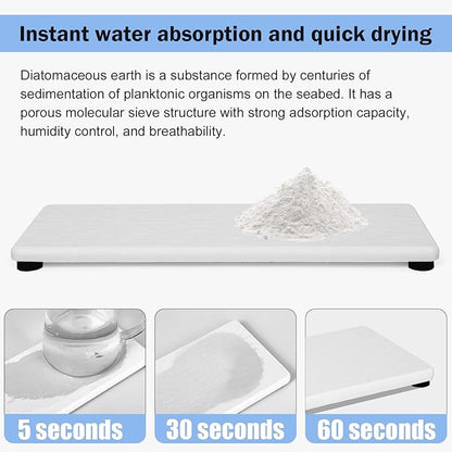 3PCS Stone Drying Tray, Water Absorbing Stone Tray for Sink, Stones Soap Trays, Fast Dry Diatomite Stones Mat,Used for Hand Soaps,Sponge,Toothbrush Holder in Bathroom Counter and Kitchen Sinks - Image 4