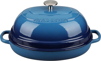 EDGING CASTING Enameled Oval Cast Iron Dutch Oven Pot with Lid, Bread Dutch Oven for Sourdough Bread Baking, Dutch Oven Bread, Bread Oven, 6QT, Lake Blue - Image 6