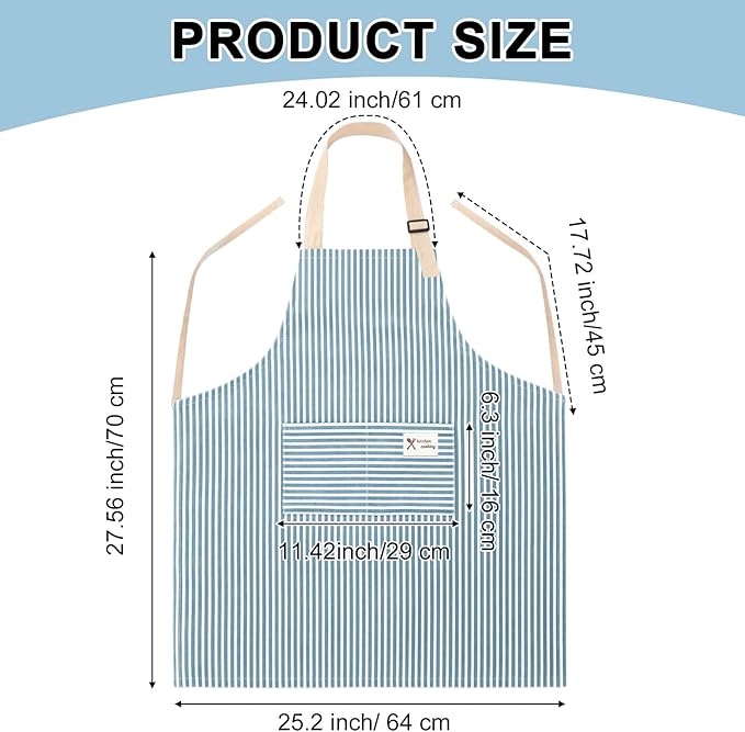 Janmercy 24 Pcs Aprons for Women Men with 2 Pockets Linen Cooking Kitchen Apron Adjustable Bib Chef Apron Bulk Aprons Unisex
